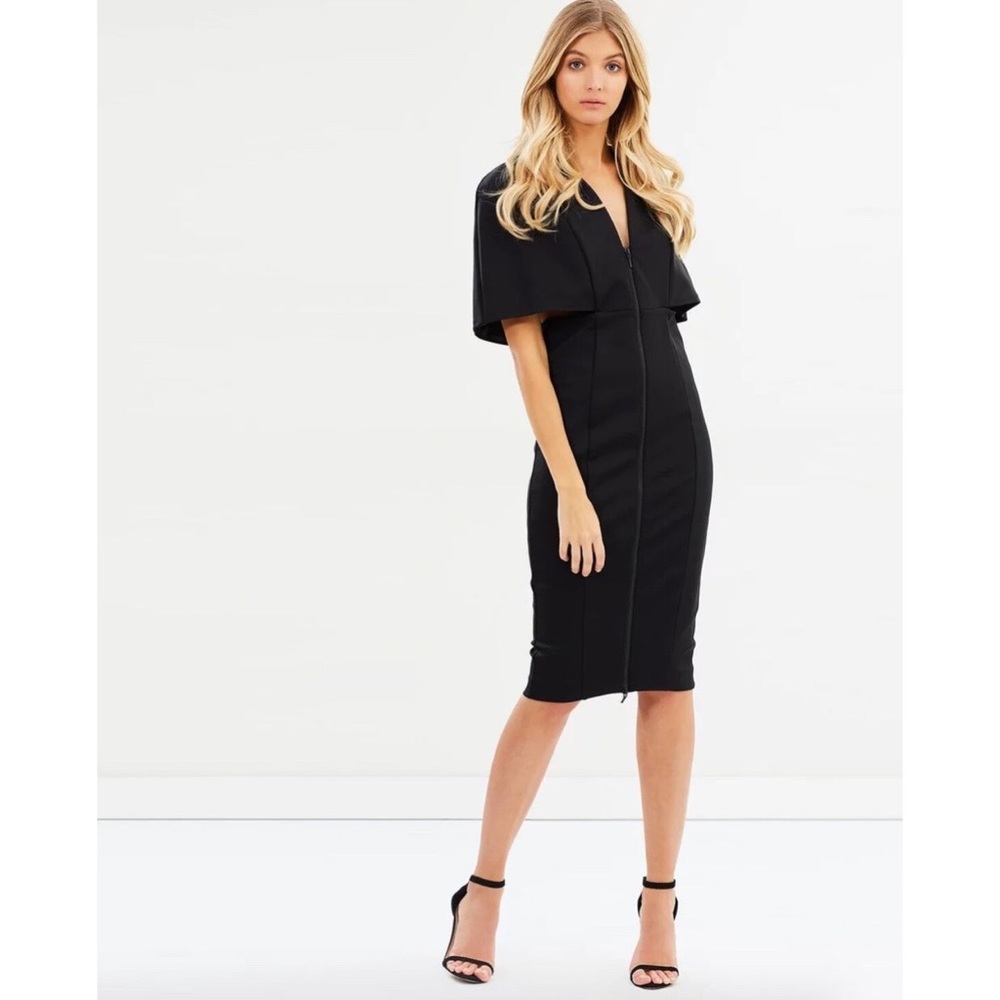 Misha Collection Kelissa Midi Cape Dress NWT